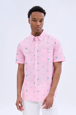 Palms Printed Short Sleeve Poplin Shirt