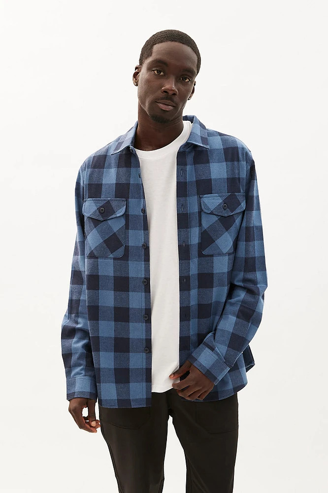 North Western 2 Pocket Buffalo Plaid Flannel Overshirt