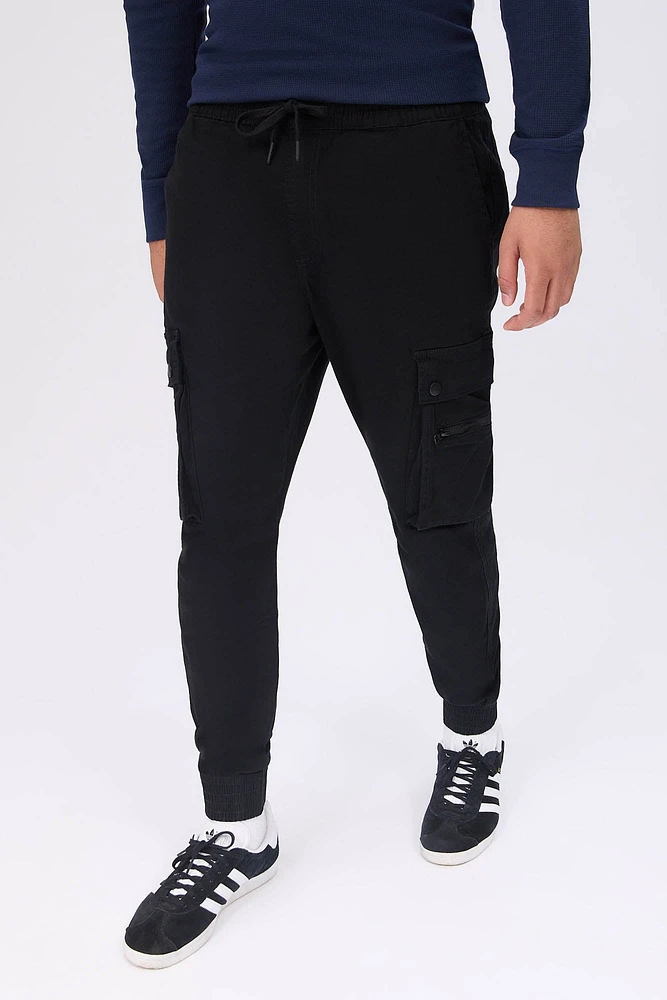 Relaxed Zip Cargo Twill Jogger