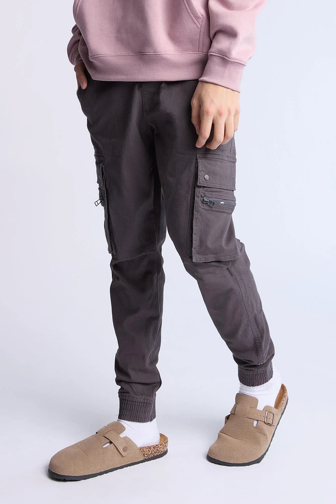 Jogger cargo zippé décontract