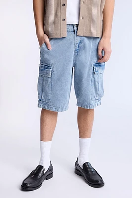 Denim Cargo Shorts