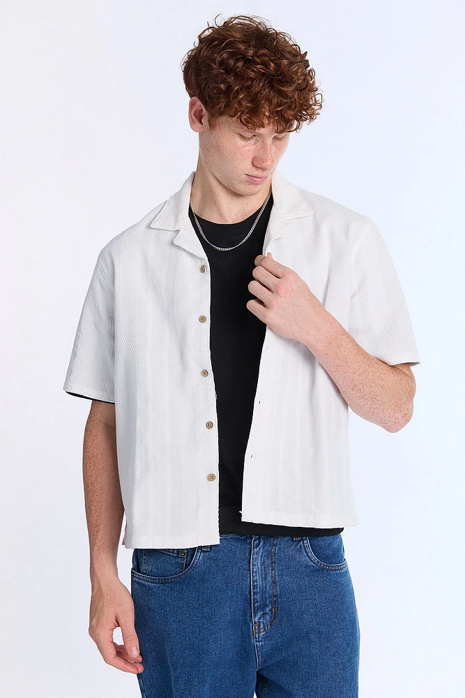 Textured Knit Short Sleeve Shirt