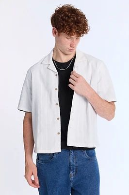 Textured Knit Short Sleeve Shirt