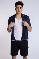 Sweater Knit Short Sleeve Shirt