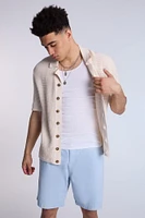 Cotton Crochet Short Sleeve Shirt