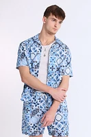 Mosaic Seersucker Short Sleeve Shirt