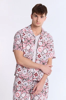 Mosaic Seersucker Short Sleeve Shirt