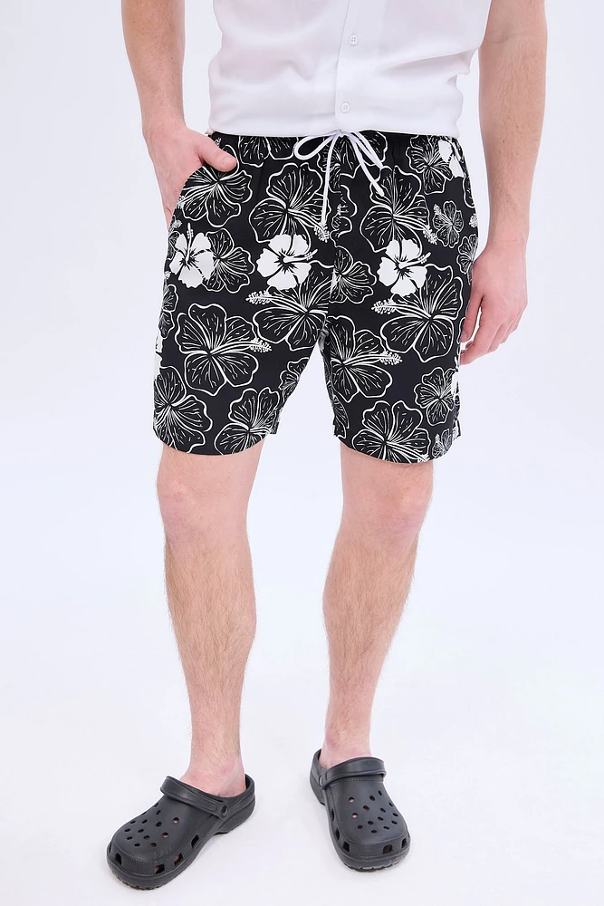 Hibiscus Printed Swim Short