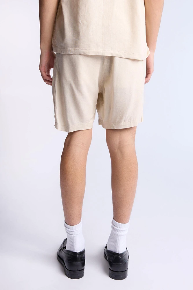 Linen-Blend 7" Shorts
