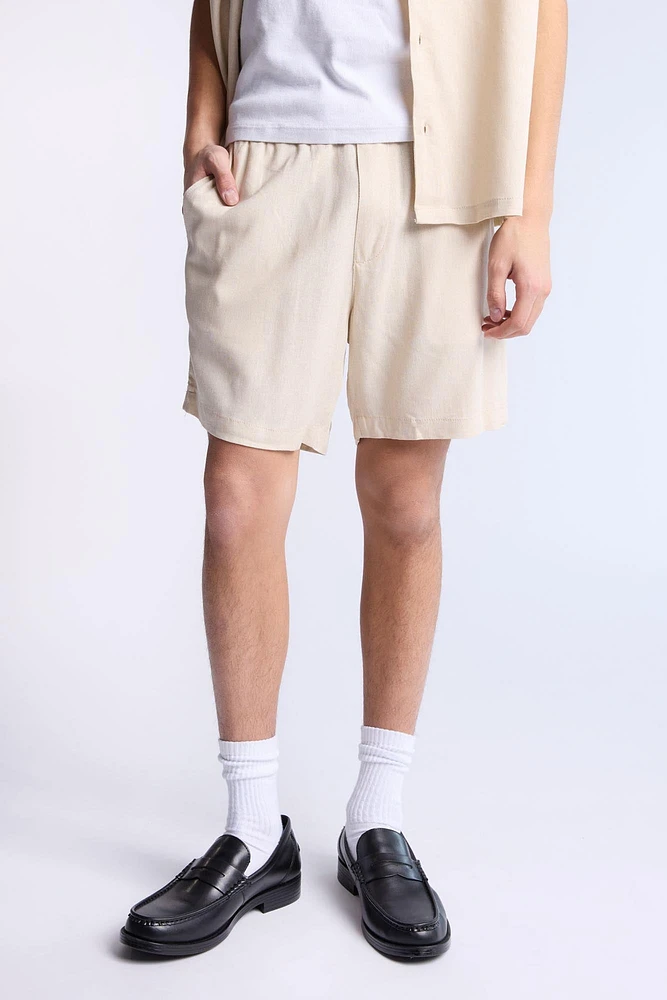 Linen-Blend 7" Shorts