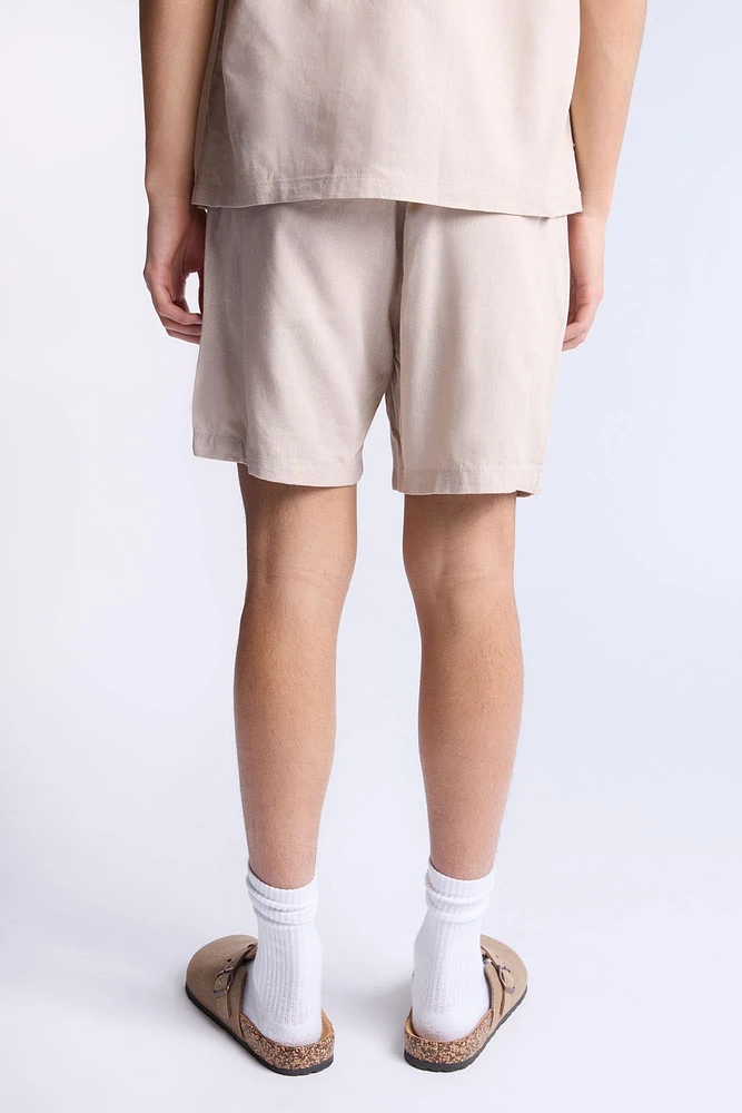Linen-Blend 7" Shorts