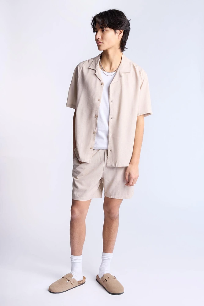 Linen-Blend 7" Shorts