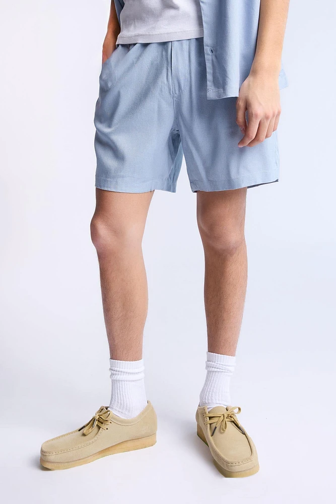 Linen-Blend 7" Shorts