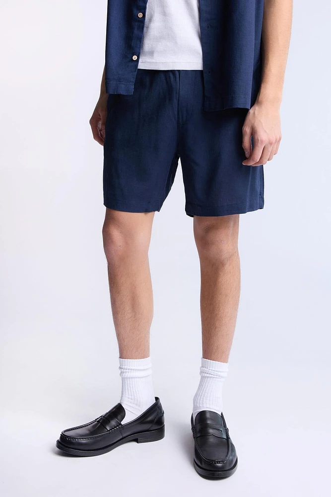 Linen-Blend 7" Shorts