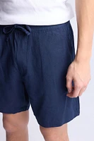 Linen-Blend 7" Shorts