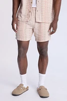 Textured Knit Pattern Shorts