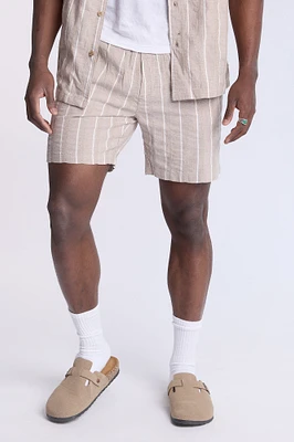 Textured Striped Knit Shorts