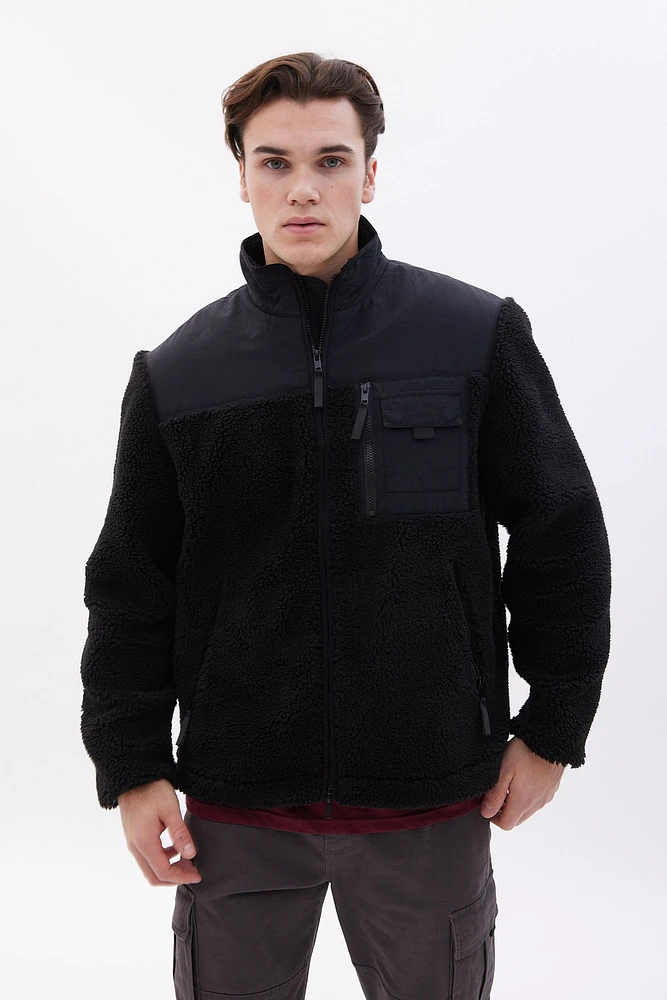 North Western Zip-Up Sherpa Jacket