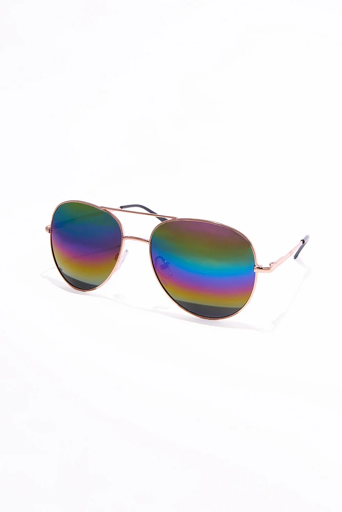 Rainbow Lens Aviator Sunglasses