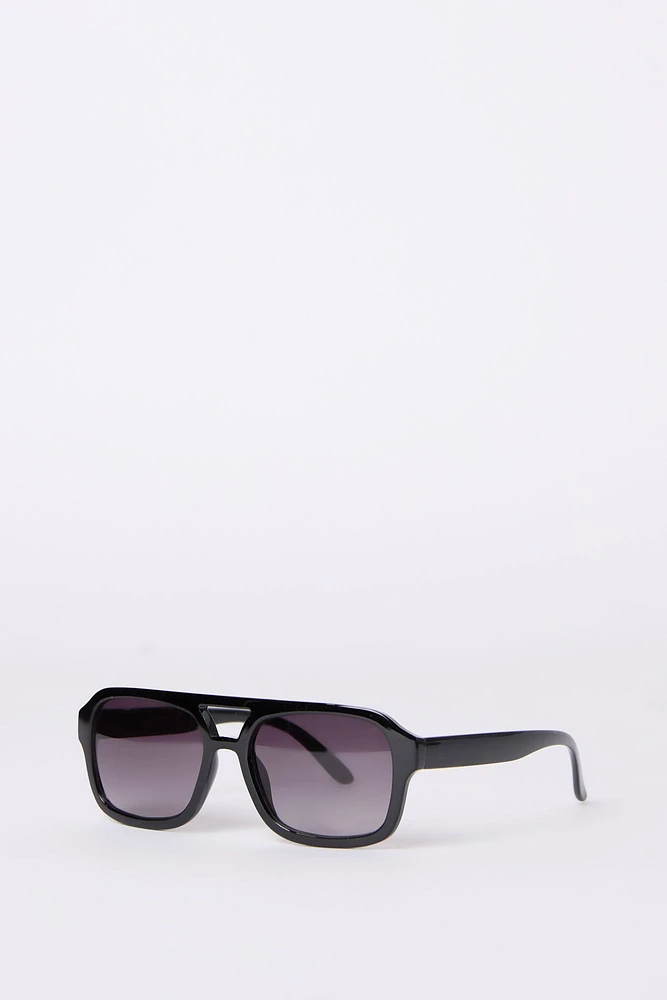 Clear Frame Rectangular Sunglasses