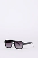 Clear Frame Rectangular Sunglasses