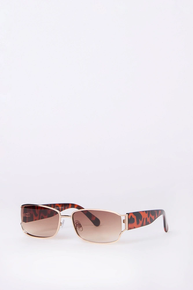 Lunettes de soleil rectangulaires à côtés épais