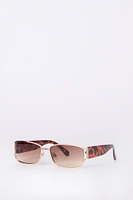 Lunettes de soleil rectangulaires à côtés épais