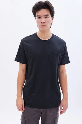 Basic Crew Neck Pocket Tee