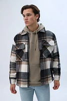 North Western Zip-Up Plaid Shacket