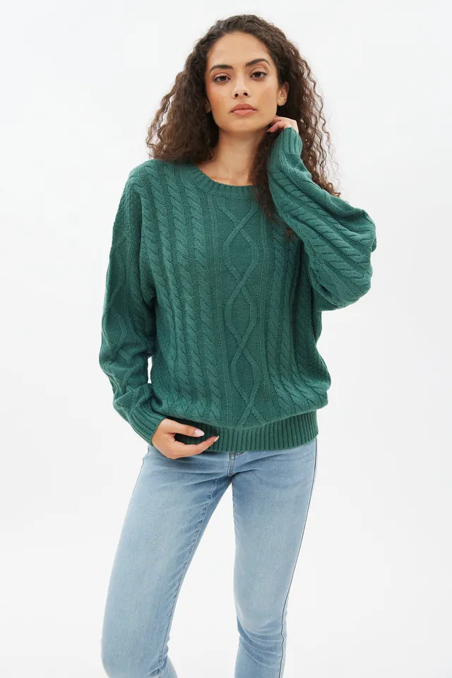 Standards & Practices Plus Pullover Pearl Cable Knit Crew Neck