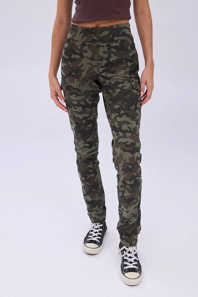 High Rise Camouflage Skinny  Cargo Twill Jeggings