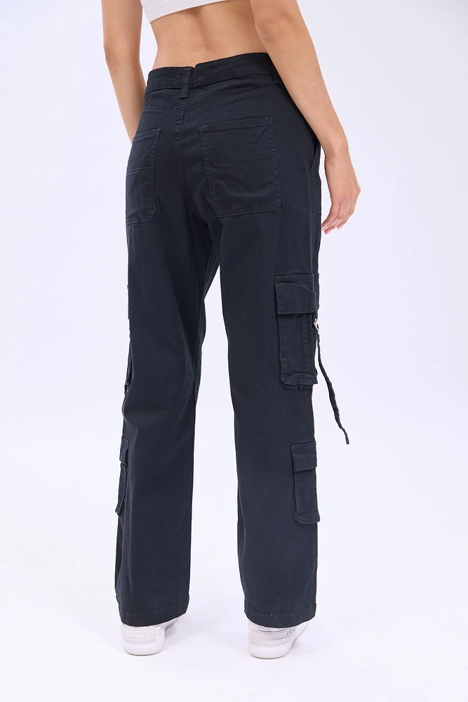 Super High Rise Baggy Cargo Twill Pants