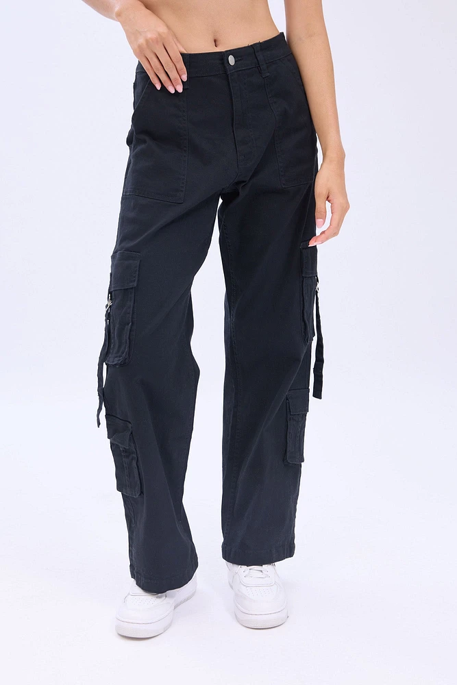 Super High Rise Baggy Cargo Twill Pants