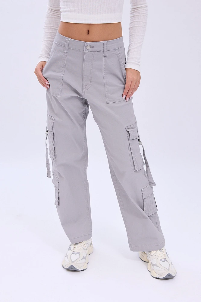 Super High Rise Baggy Cargo Twill Pants