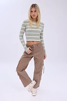 Super High Rise Baggy Cargo Twill Pants