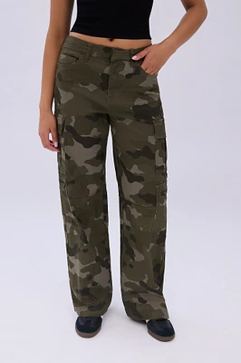 Super High Rise Wide Cargo Leg Twill Pants