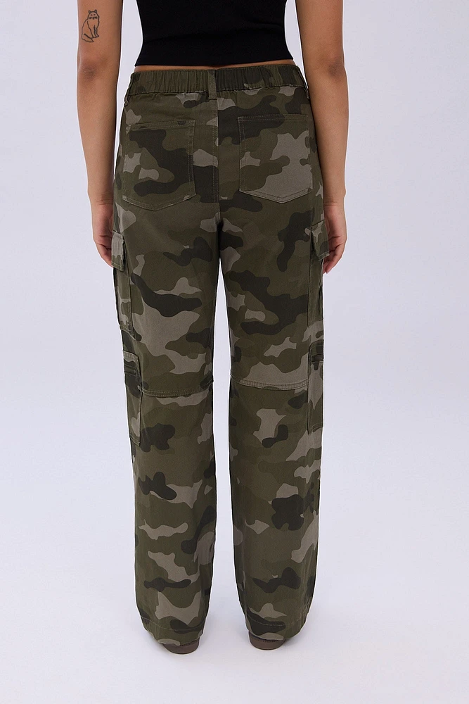 Super High Rise Wide Cargo Leg Twill Pants