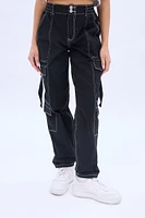 High Rise Straight Cargo Twill Jean