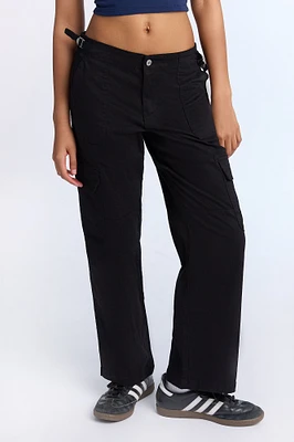 Low Rise Twill Cargo Baggy Pants
