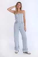 Strapless Baggy Denim Jumpsuit