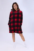 Printed Plush Blanket Hoodie