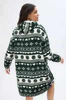 Printed Plush Blanket Hoodie