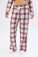 Flannel Plaid Straight Leg Pajama Pants