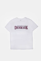 T-shirt coupe garçonne graphique brodé Denmark