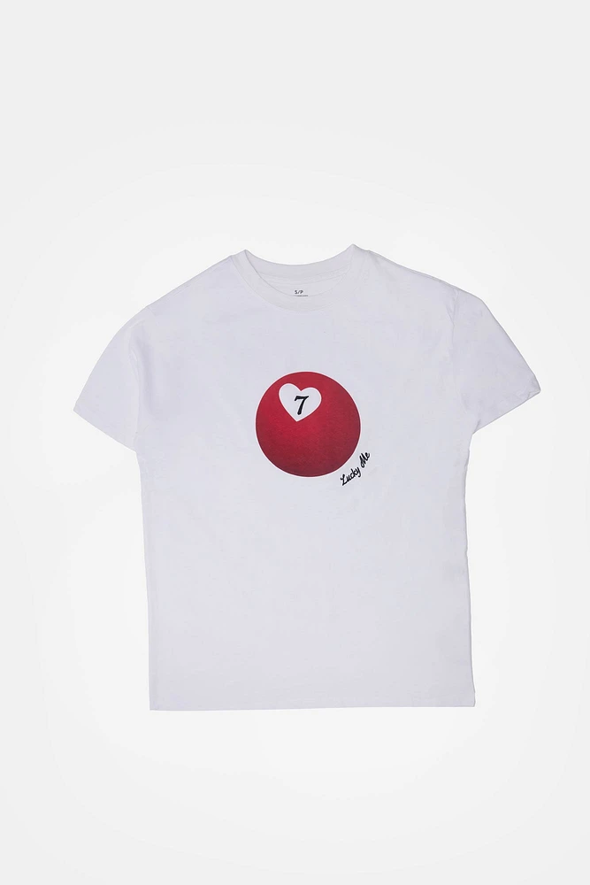 T-shirt coupe garçonne  graphique Lucky Me 7