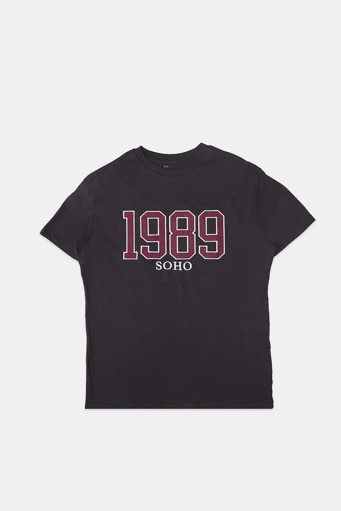 T-shirt coupe garçonne graphique Patch 1989 Soho