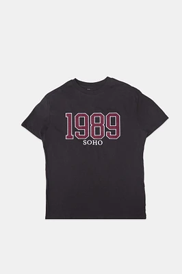 T-shirt coupe garçonne  graphique Patch 1989 Soho
