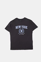 T-shirt coupe garçonne  graphique brodé New York