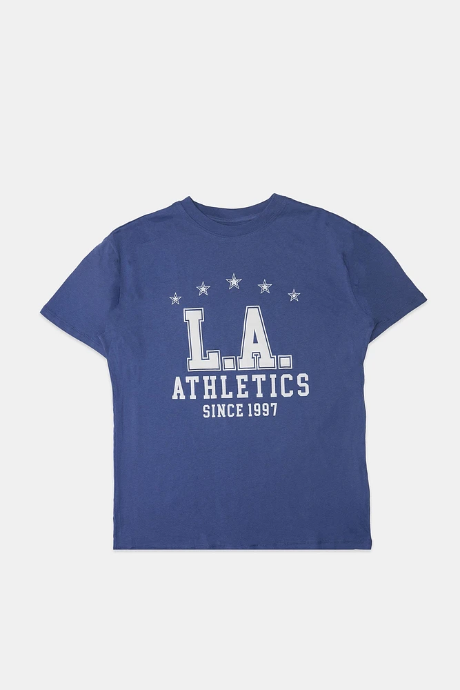 Los Angeles Athletics Puff Print Graphic Boyfriend Tee