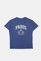 T-shirt coupe garçonne  graphique crête Paris